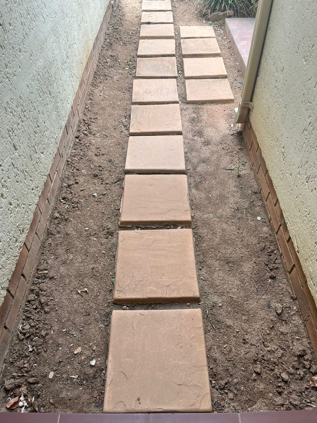 Garden Walkway Paving — before